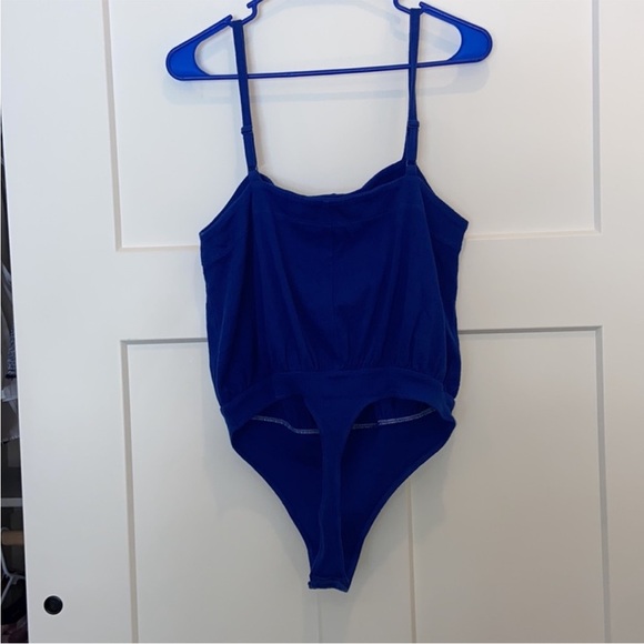 Free People blue thong tank bodysuit top- EUC - Picture 7 of 8